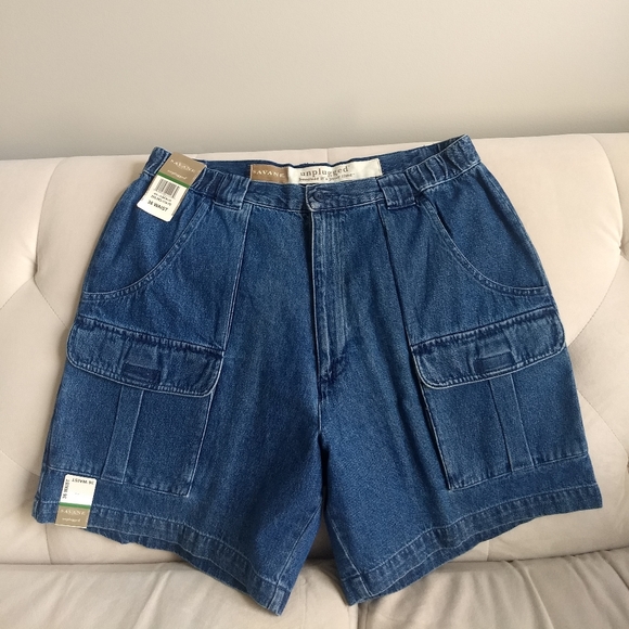 Savane Shorts Denim Cargo Shorts Hiking Waist 36 Blue Nwt Poshmark